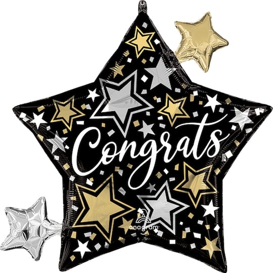29" Congrats Stars Foil Balloon
